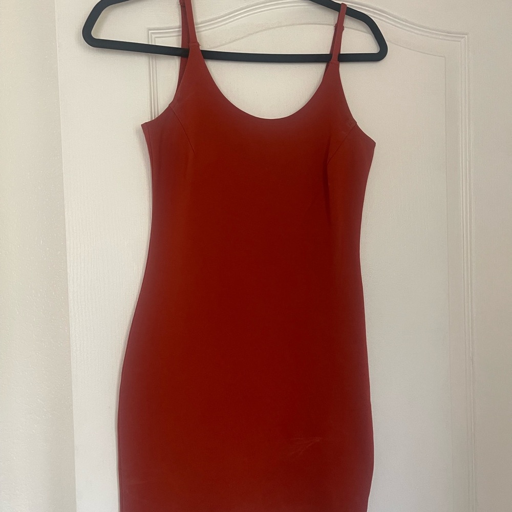 Orange Sleeveless Bodycon Dress